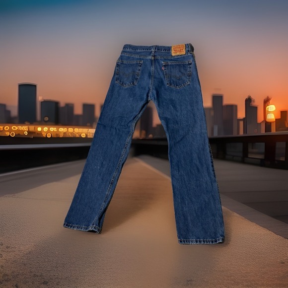 Levis Jeans Mens 33x32 505 Regular Straight Classic Heavy Denim Y2K - Picture 2 of 5